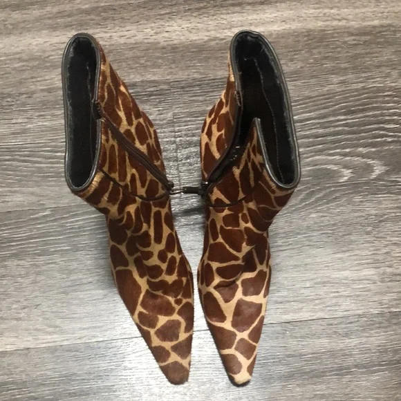 Vintage Ralph Lauren Giraffe Print Pony Hair Heeled Boots - Size 8 - Picture 12 of 12